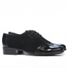 Damskie buty casual 691 czarny lakierowany kombinowany