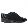 Damskie buty casual 691 czarny lakierowany kombinowany
