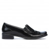 Damskie buty casual 649 czarny lakier krokodyla