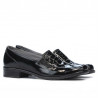 Damskie buty casual 649 czarny lakier krokodyla