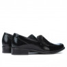 Damskie buty casual 649 czarny lakier krokodyla