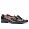 Damskie buty casual 649 croco lakier kawa
