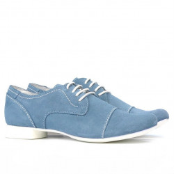 Buty casual damskie 180 niebieski zamsz