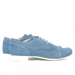 Buty casual damskie 180 niebieski zamsz