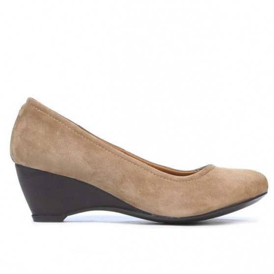 Damskie buty casual 152-1 cappuccino welur