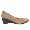 Damskie buty casual 152-1 cappuccino welur