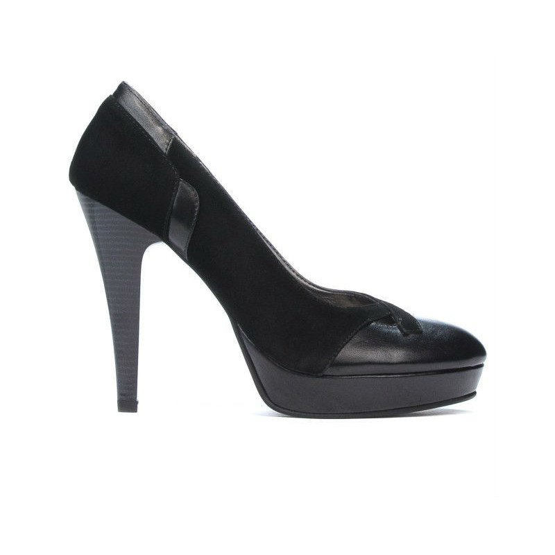 Eleganckie buty damskie 1092-1 czarna antylopa