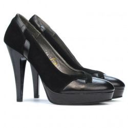 Eleganckie buty damskie 1092-1 czarna antylopa