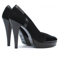 Eleganckie buty damskie 1092-1 czarna antylopa
