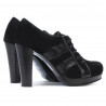 Eleganckie damskie buty 1211 czarne zamszowe kombinowane