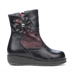 Buty dziecięce 20c czarne+bordowa