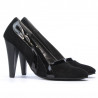 Eleganckie buty damskie 1208 czarny zamsz + czarny lakier