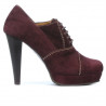 Damskie eleganckie buty 1091 bordo antylopowe