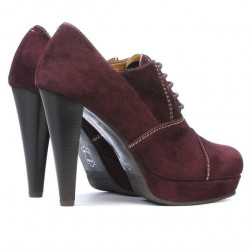 Damskie eleganckie buty 1091 bordo antylopowe