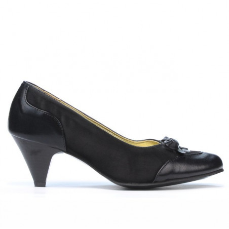 Eleganckie buty damskie 1064 czarny+czarny antilopa