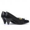Eleganckie buty damskie 1064 czarny+czarny antilopa