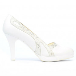 Eleganckie buty damskie 1208pl biało kombinowane