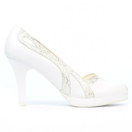 Eleganckie buty damskie 1208pl biało kombinowane