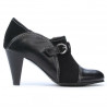 Eleganckie buty damskie 1210 czarne zamszowe kombinowane