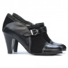 Eleganckie buty damskie 1210 czarne zamszowe kombinowane