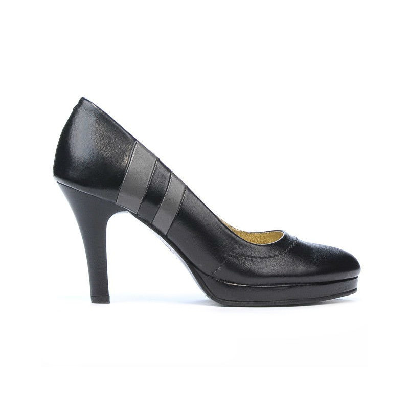 Eleganckie buty damskie 1086 czarne+szare
