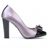 Damskie eleganckie buty 1226 lakierowane fioletowe + czarne
