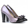 Damskie eleganckie buty 1226 lakierowane fioletowe + czarne