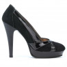 Eleganckie buty damskie 1206 czarny antilopa łączony