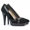 Eleganckie buty damskie 1206 czarny antilopa łączony