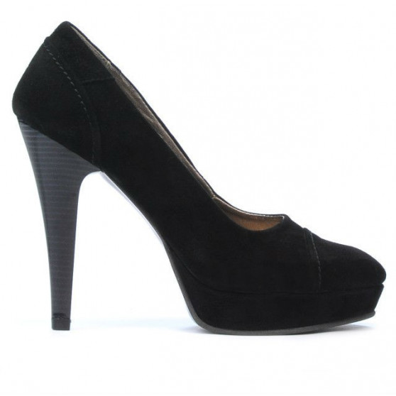 Damskie eleganckie buty 1082-1 czarne antylopa