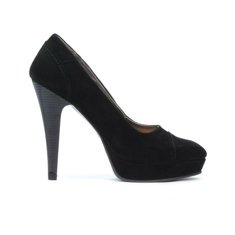 Damskie eleganckie buty 1082-1 czarne antylopa