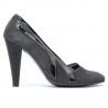 Eleganckie damskie buty 1208 szary zamsz kombinowany