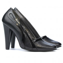Eleganckie buty damskie 1208 czarne+lakierowane czarne