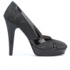Eleganckie buty damskie 1206 szare zamszowe kombinowane