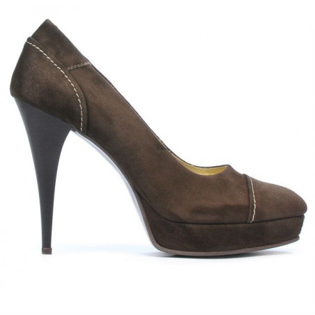 Damskie eleganckie buty 1082 brązowy zamsz