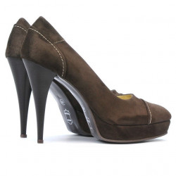 Damskie eleganckie buty 1082 brązowy zamsz