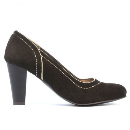 Eleganckie damskie buty 1205 w kolorze brązowym zamsz