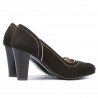 Eleganckie damskie buty 1205 w kolorze brązowym zamsz