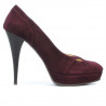 Eleganckie buty damskie 1092 bordowa antilopa