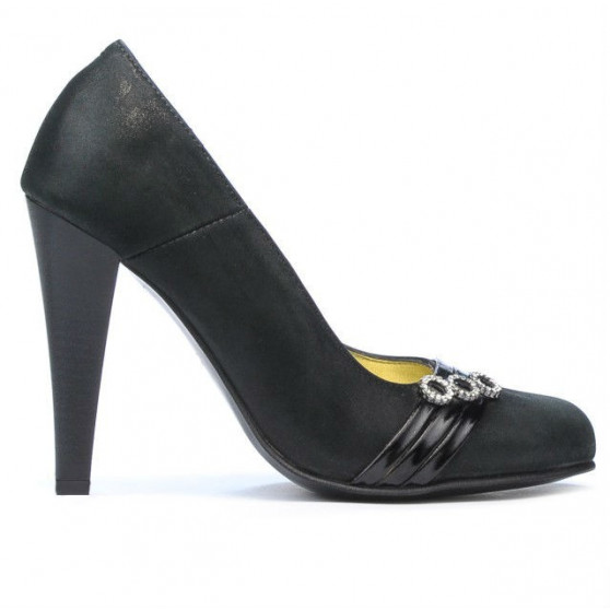 Eleganckie damskie buty 1040 czarne satynowe