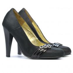 Eleganckie damskie buty 1040 czarne satynowe
