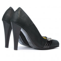 Eleganckie damskie buty 1040 czarne satynowe