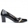 Eleganckie damskie buty 1217 lakierowane czarno-beżowe