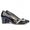 Eleganckie damskie buty 1217 lakierowane czarno-beżowe