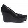 Buty casual damskie 630 czarne zamszowe z łączeniem