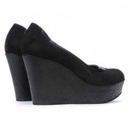 Buty casual damskie 630 czarne zamszowe z łączeniem