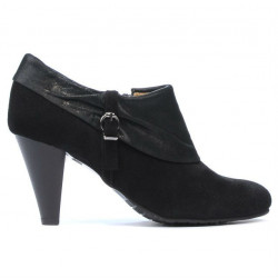 Eleganckie damskie buty 1089 czarny antilopa połączony