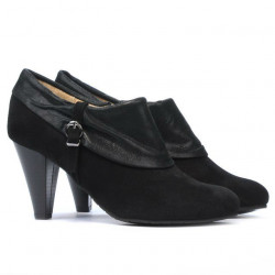 Eleganckie damskie buty 1089 czarny antilopa połączony