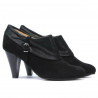 Eleganckie damskie buty 1089 czarny antilopa połączony