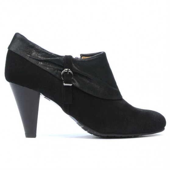 Eleganckie buty damskie 1089 czarne zamszowe